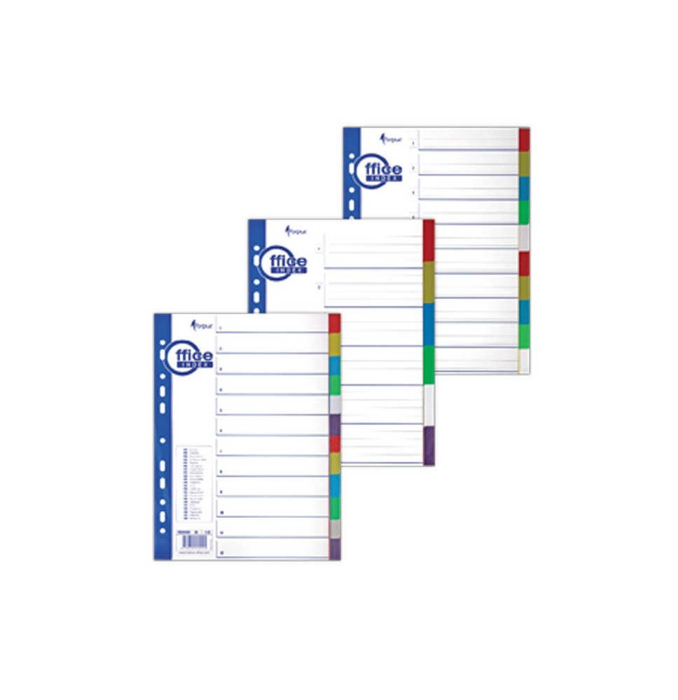 Plastikiniai spalvoti skiriamieji lapai, 1-20, A4
