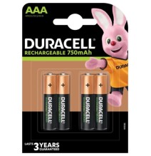 Įkraunamos baterijos DURACELL AAA 750 mAh, 4 vnt