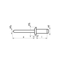 Kniedės MASTERFIX 1031 3x4mm, 1000vnt.