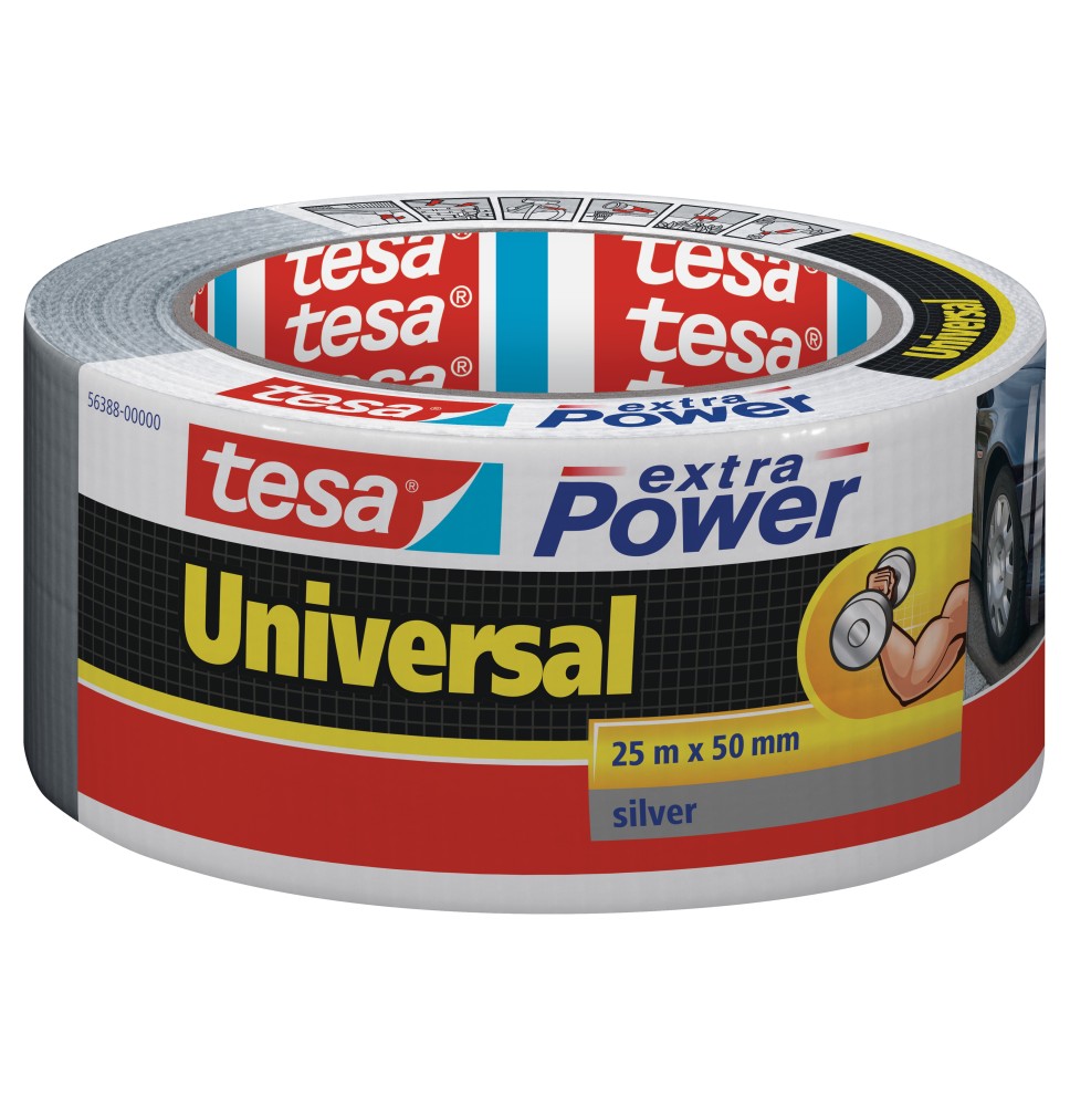 Audinio juosta TESA Extra Power Universal, 50mm x 25m, pilka