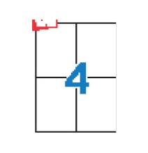 Lipnios etiketės APLI, 105 x 148 mm, A4, nuimami, 4 lipdukai lape, 100 lapų, balta