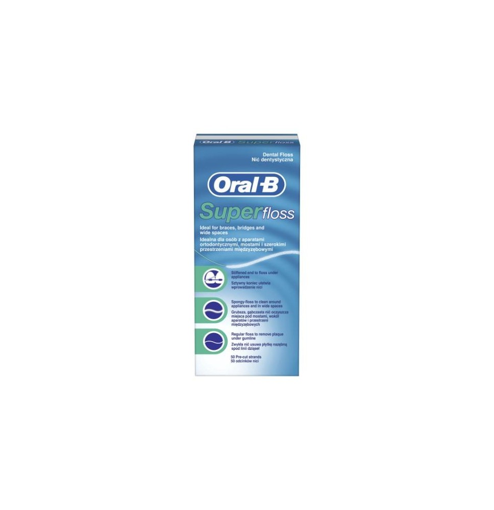 Dantų siūlas ORAL-B Super Floss, 50 vnt.