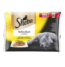 Ėdalas katėms SHEBA, paukštienos rinkinys, maišeliuose, 4 x 85 g