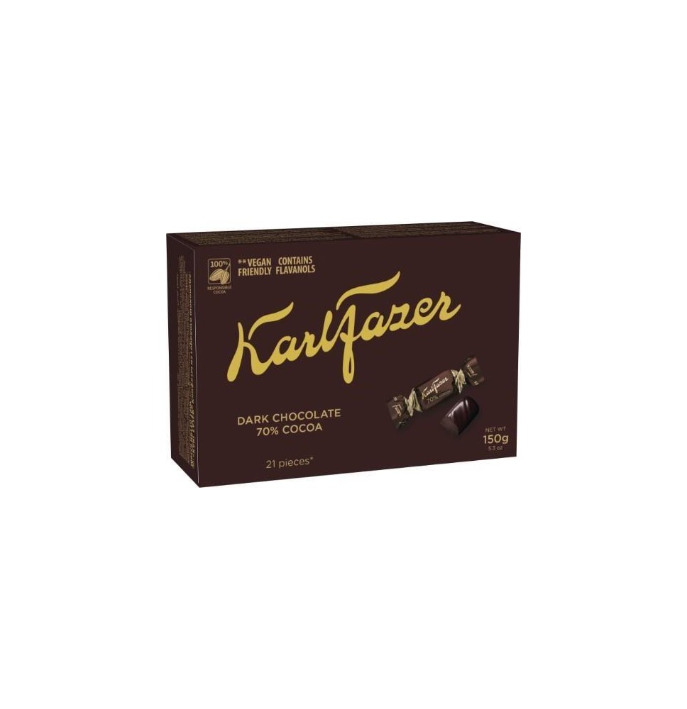 Šokoladiniai saldainiai KARL FAZER 70% Cocoa 150g