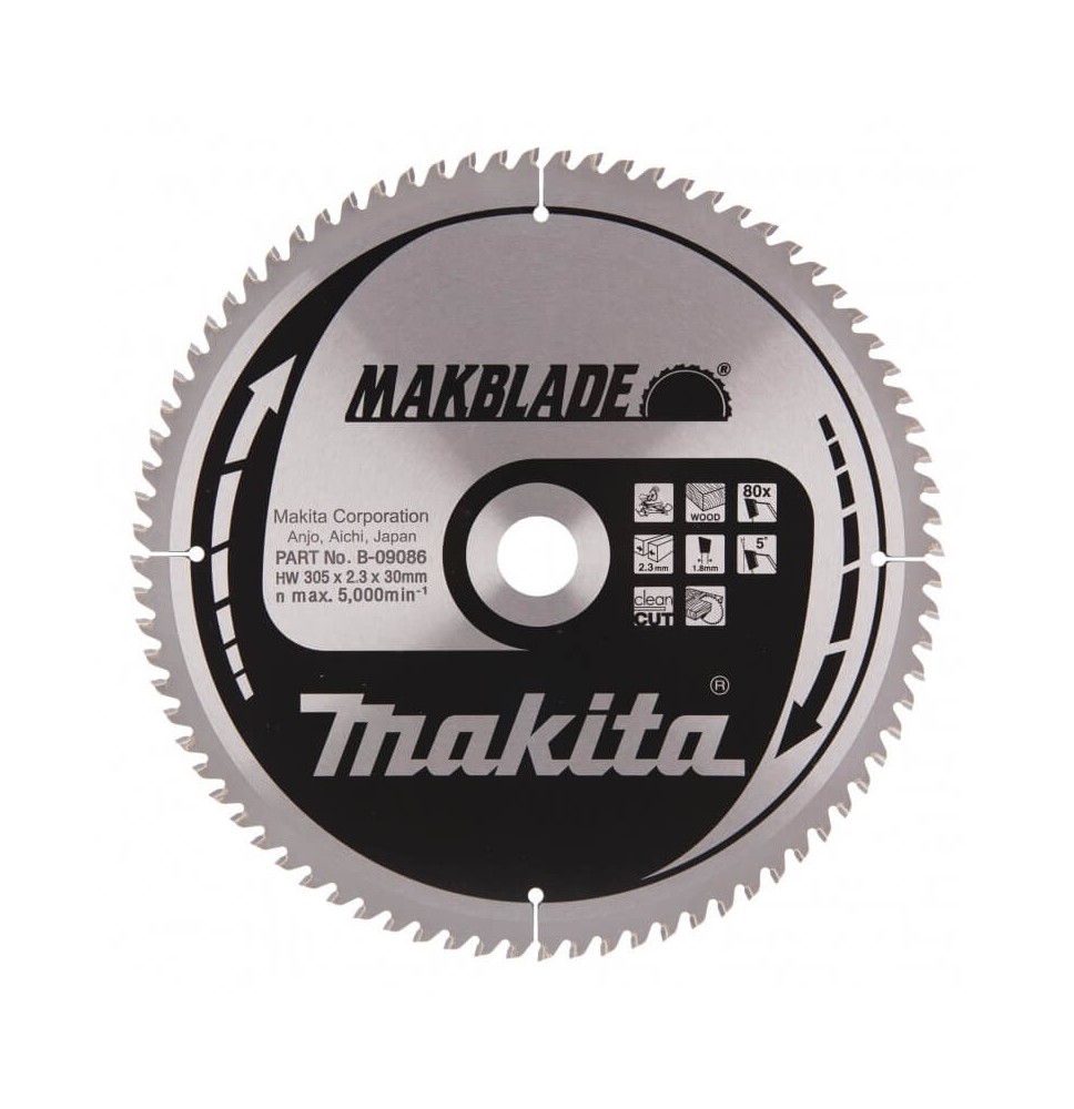 Pjovimo diskas MAKITA Makblade 305x30x2,3mm 80T 5°