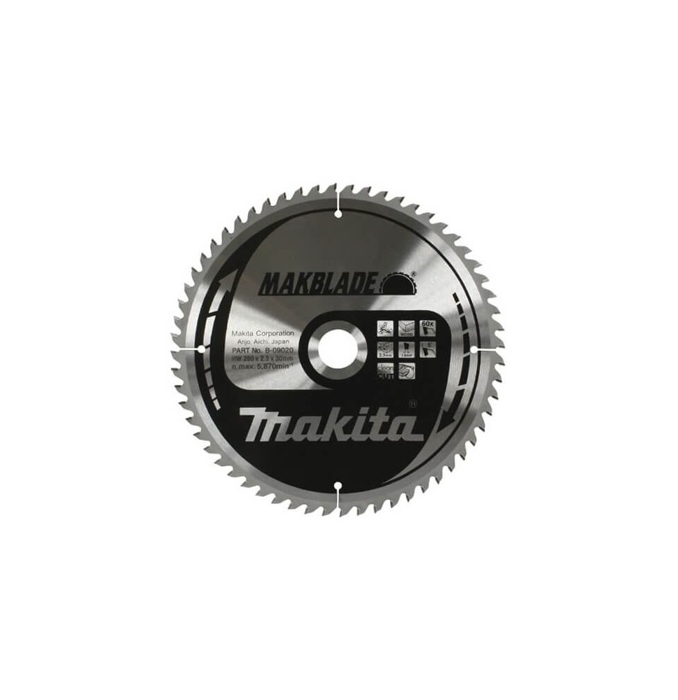 Medžio pjovimo diskas MAKITA 260x30x2,3mm 80T 5°