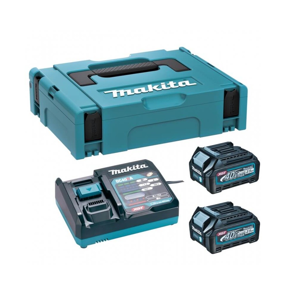 Akumuliatorių ir įkroviklio komplektas MAKITA 40V Max XGT 2x2,5Ah