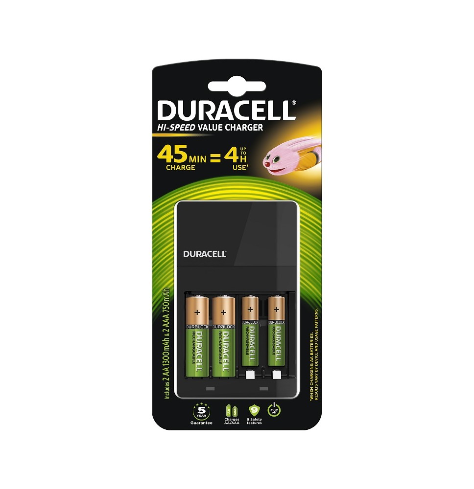 Įkroviklis DURACELL CEF14 (per 45min) +2AA 2AAA