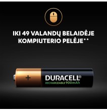 „Duracell Recharge 900 mAh“ AAA baterijos, 4 baterijų pakuotė