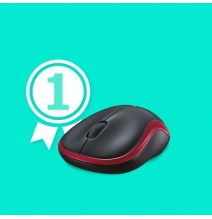 Logitech M185 Belaidė pelė, RF Wireless, 1000 DPI, Juoda/Raudona