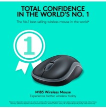 Logitech M185 Belaidė pelė, RF Wireless, 1000 DPI, Juoda/Pilka