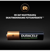 „Duracell Recharge 900 mAh“ AAA baterijos, 4 baterijų pakuotė