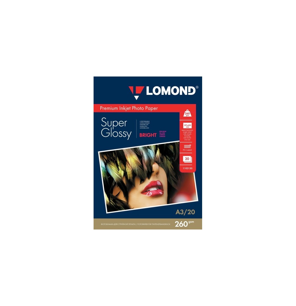 Fotopopierius Lomond Premium Photo Paper Super Blizgus 260 g/m2 A3, 20 lapų, Bright