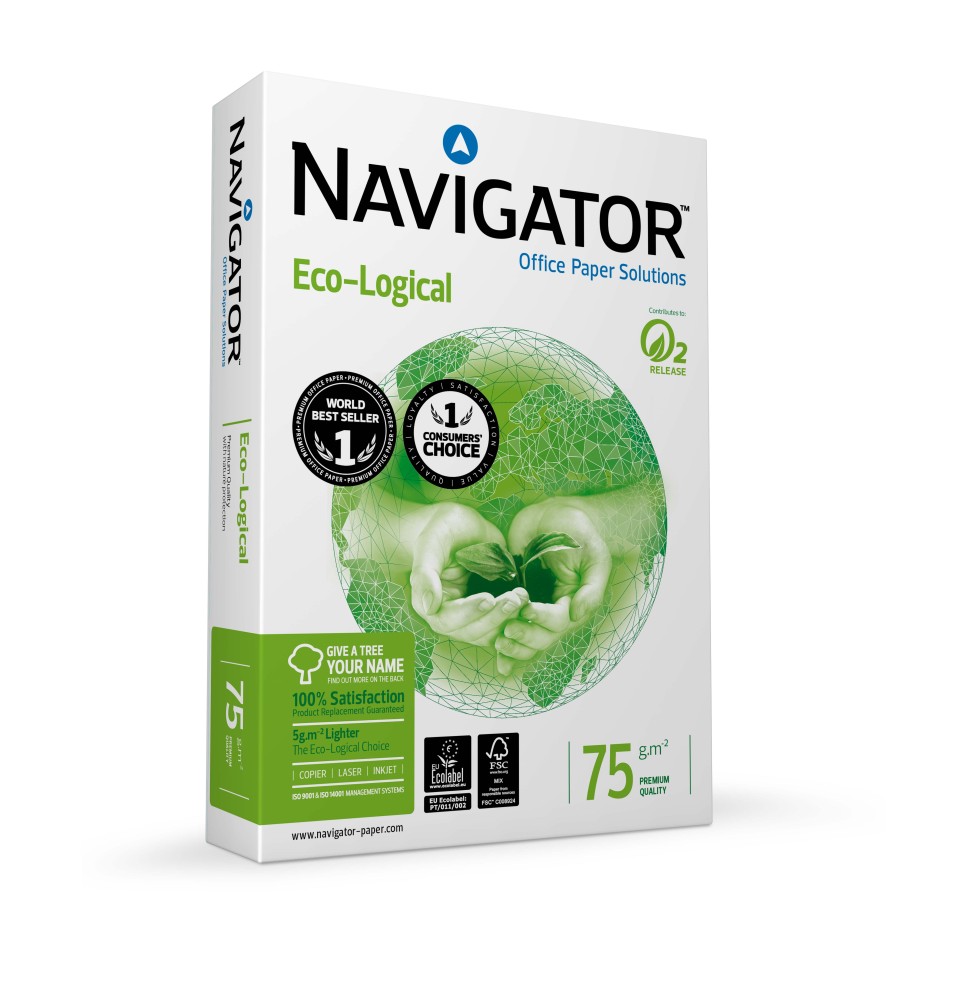 Biuro popierius NAVIGATOR ECO-LOGICAL, A4, 75 g/m2, 500 lapų