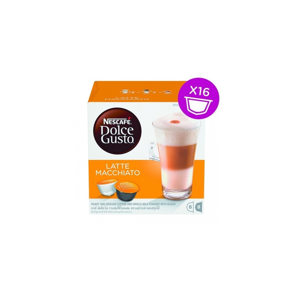 Nescafe Dolce Gusto Latte Macchiato kava 16 kapsulių dėžutėje