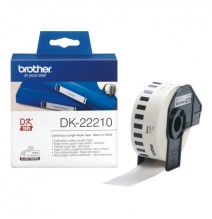 Brother DK-22210 Continuous Length On Balta 29 mm x30.48m, juoda juostelė