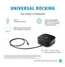 HP USB-C/A Universal Dock G2 Jungčių stotelė, Juoda