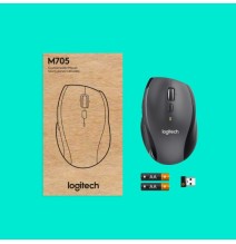 Logitech Marathon M705 Belaidė pelė, RF Wireless, 1000 DPI, Juoda/Pilka