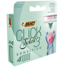 BIC Skustuvo keičiamos galvutės SOLEIL CLICK SENSITIVE (4 vnt.)