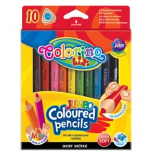 Spalvoti pieštukai Colorino Kids JUMBO, trikampiai 10 spalvų