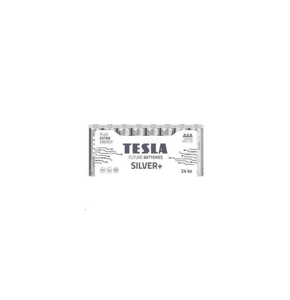 Baterijos Tesla AAA Silver+ Alkaline LR03 1150 mAh (24 vnt) (13032410)