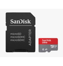 Atminties kortelė SanDisk Ultra microSDXC 64GB + SD Adapter 140MB/s A1 Class 10 UHS-I, Red