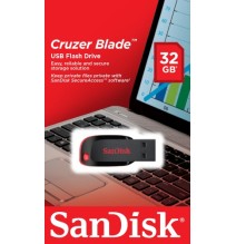 USB atmintinė SanDisk Cruzer Blade USB Flash Drive 32GB, Black, Red