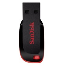 USB atmintinė SanDisk Cruzer Blade USB Flash Drive 64GB, Black, Red