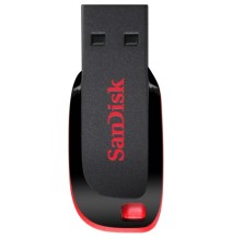 USB atmintinė SanDisk Cruzer Blade USB Flash Drive 32GB, Black, Red