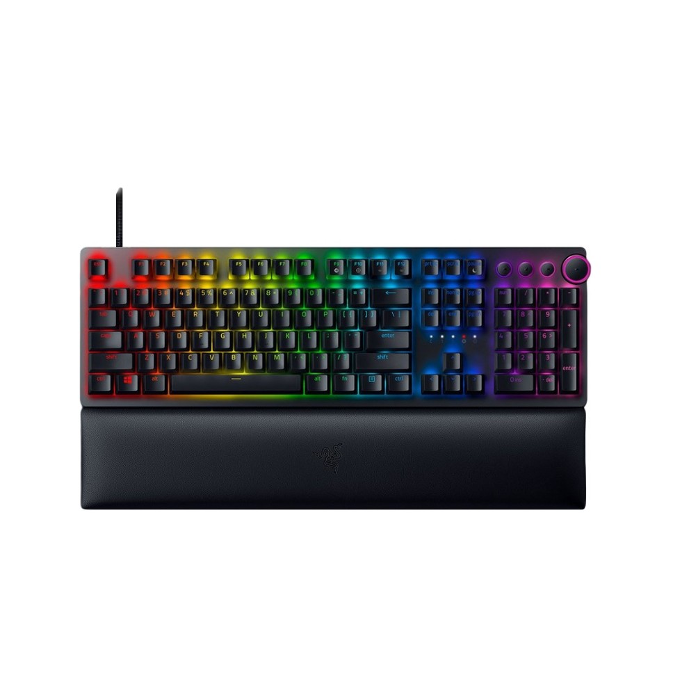 Žaidimų klaviatūra Razer Huntsman V2, RGB LED light, Wired, US, Clicky Purple Switch, Juoda