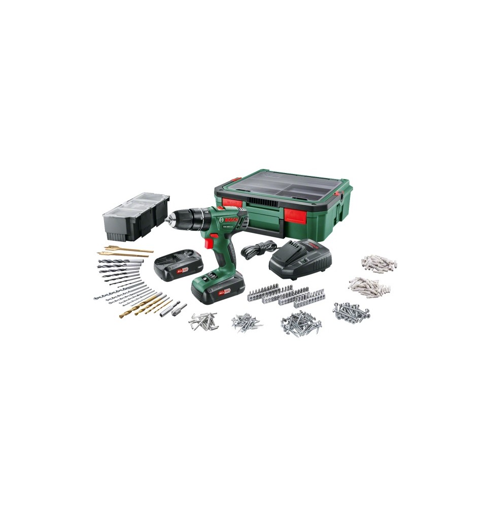 Akumuliatorinis suktuvas Bosch 06039A330K PSB 1800LI su priedais 18V 2x1,5Ah incl 241pcs Accessories