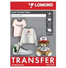 Termopernešimo popierius Lomond Thermotransfer Laser Paper A3, 50 lapų, šviesiems audiniams