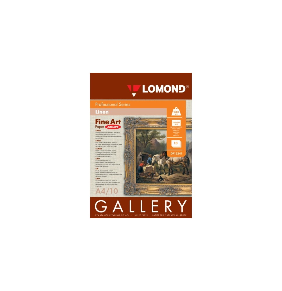 Fotopopierius Lomond Fine Art Paper Gallery Linen 230g/m2 A4, 10 lapų, Coarse Natural White