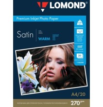 Fotopopierius Lomond Premium Photo Paper Satininis 270 g/m2 A4, 20 lapų, Warm