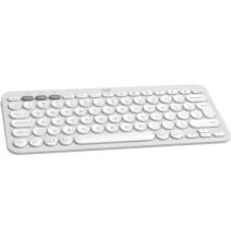 Logitech Pebble Keys 2 K380s Belaidė klaviatūra RF Wireless+Bluetooth, US INT (Qwerty), Tonal White