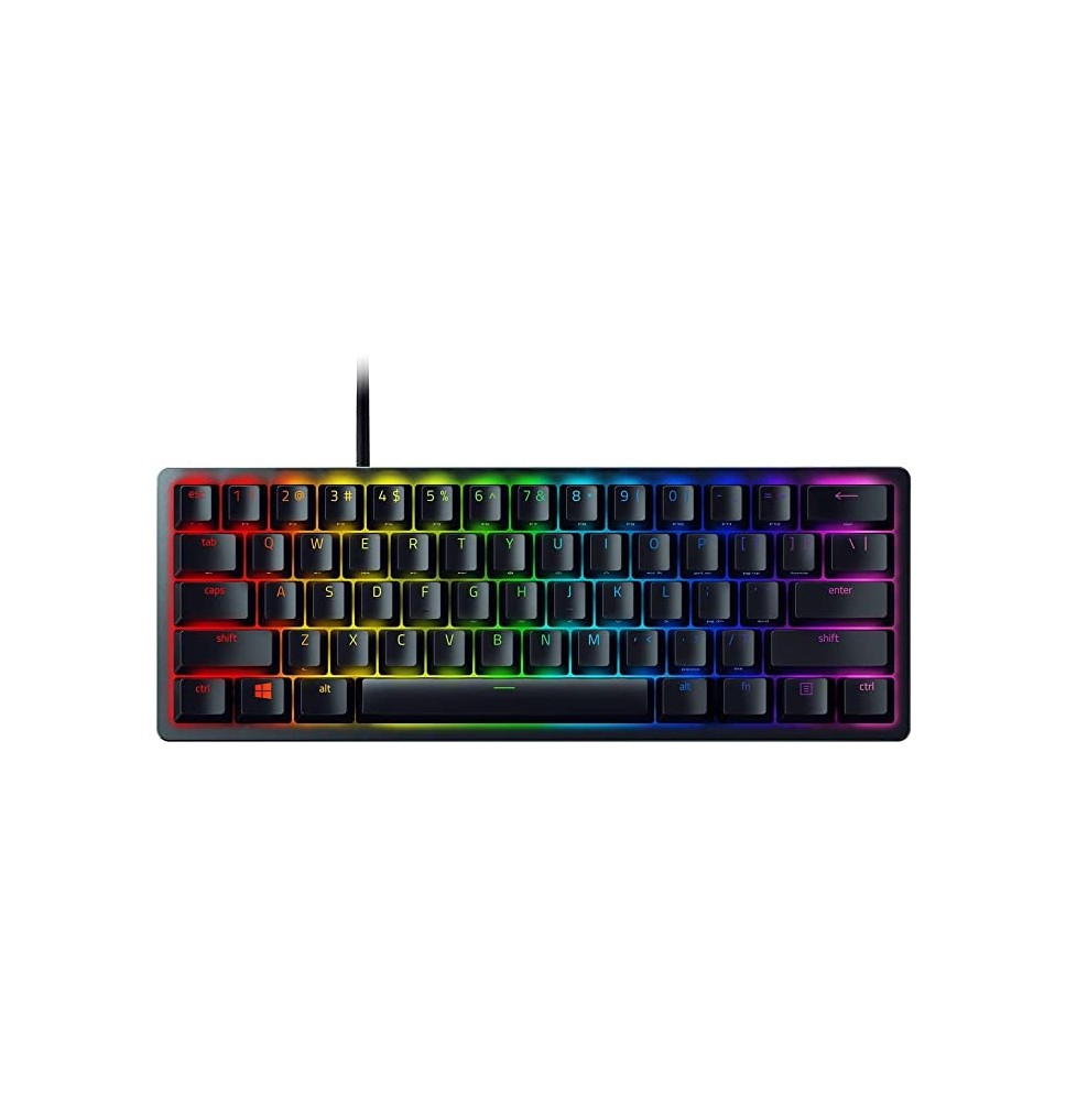 Razer Huntsman Mini Laidinė žaidimų klaviatūra RGB LED, USB, DE, Clicky Optical Purple Switch, Juoda