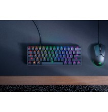 Razer Huntsman Mini Laidinė žaidimų klaviatūra RGB LED, USB, DE, Clicky Optical Purple Switch, Juoda