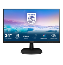 Monitorius Philips V-line 243V7QDAB LED 24in 1920x1080 60Hz IPS 250cd/m2 5ms HDMI DVI-D VGA speakers