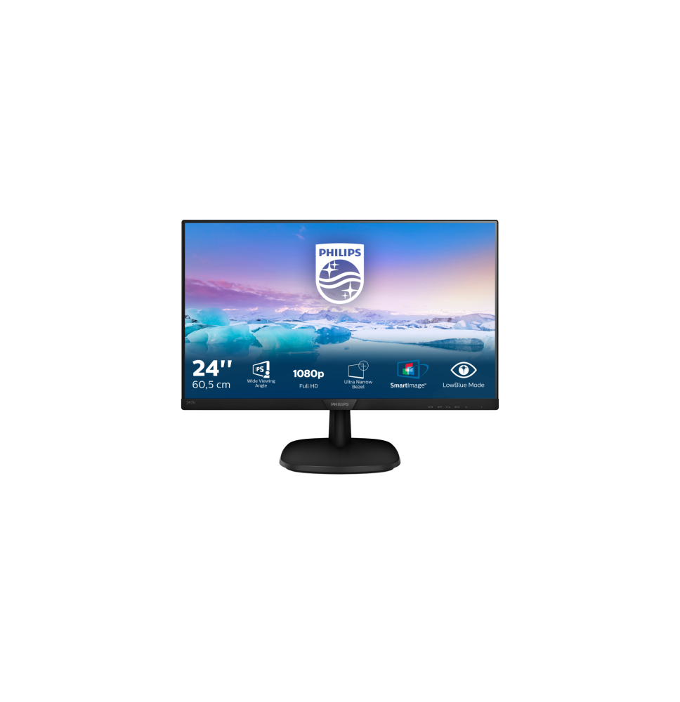 Monitorius Philips V-line 243V7QDAB LED 24in 1920x1080 60Hz IPS 250cd/m2 5ms HDMI DVI-D VGA speakers