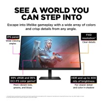 HP OMEN 27 Monitorius 27'' (68.6cm) IPS, FHD 1920x1080, 1ms, 400 cd/m2, 165Hz, Juoda