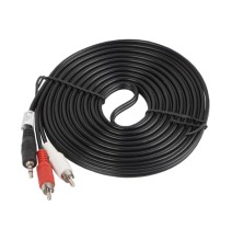 Lanberg CA-MJRC-10CC-0050-BK audio kabelis Mini Jack 3.5 mm, 2 x RCA (Chinch), 5 m, Juoda