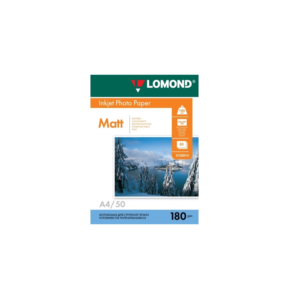 Fotopopierius Lomond Photo Inkjet Paper Matinis 180 g/m2 A4, 50 lapų