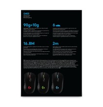 Logitech G403 HERO Laidinė žaidimų pelė, USB Type-A, 25600 DPI, Juoda