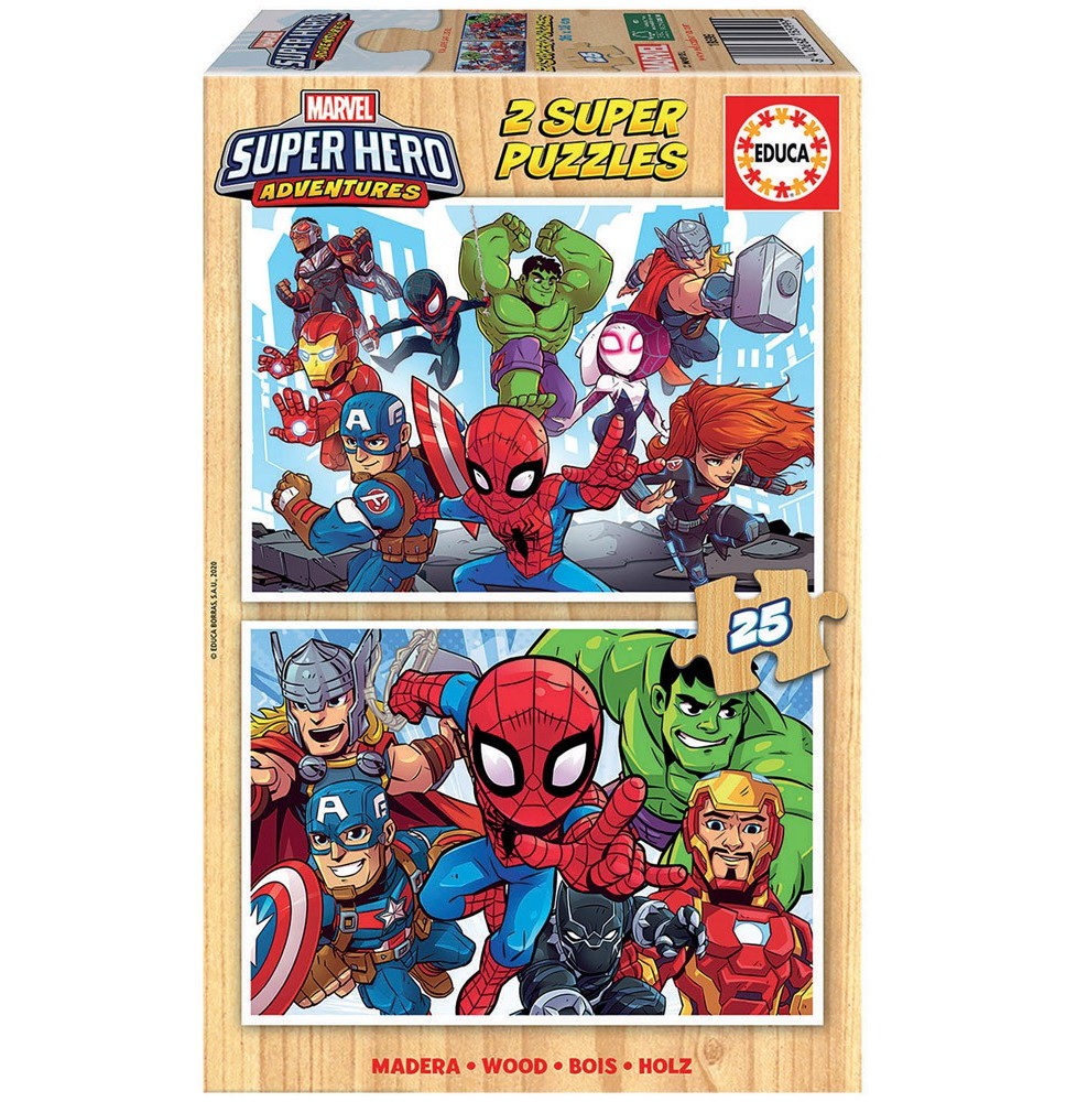 2 dėlionės (puzzle) 2x25 SUPER HEROJUS ADVENTURES 3+