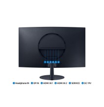 Samsung Essential S39C Monitorius 27'' VA LED Curved, FHD 1920x1080, 4 ms, 250 cd/m2, 75 Hz, Juoda