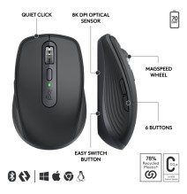 Logitech MX Anywhere 3S for Business Belaidė pelė, RF Wireless + Bluetooth, 8000 DPI, Graphite