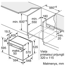 Įmontuojama orkaitė Bosch HBA533BS0S