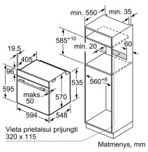 Įmontuojama orkaitė Bosch HBA533BS0S