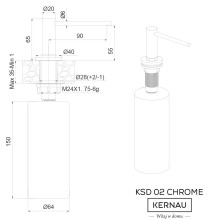 Dozatorius Kernau KSD 02 Chrome