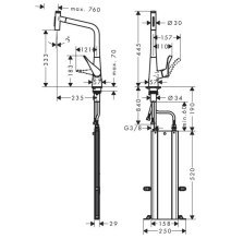 Virtuvinis maišytuvas su ištraukiama žarna Hansgrohe Metris Select M71 73816800